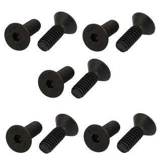 1/4-20 x 3/4" Alloy Steel Flat Head Hex Socket Cap Screw 10pcs - Black